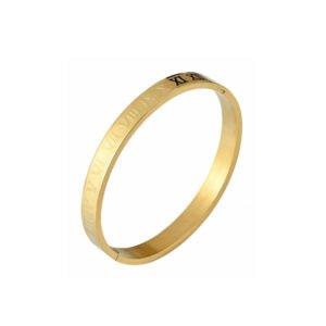 Pulsera acero inoxdiable con numeros romanos - Dorada