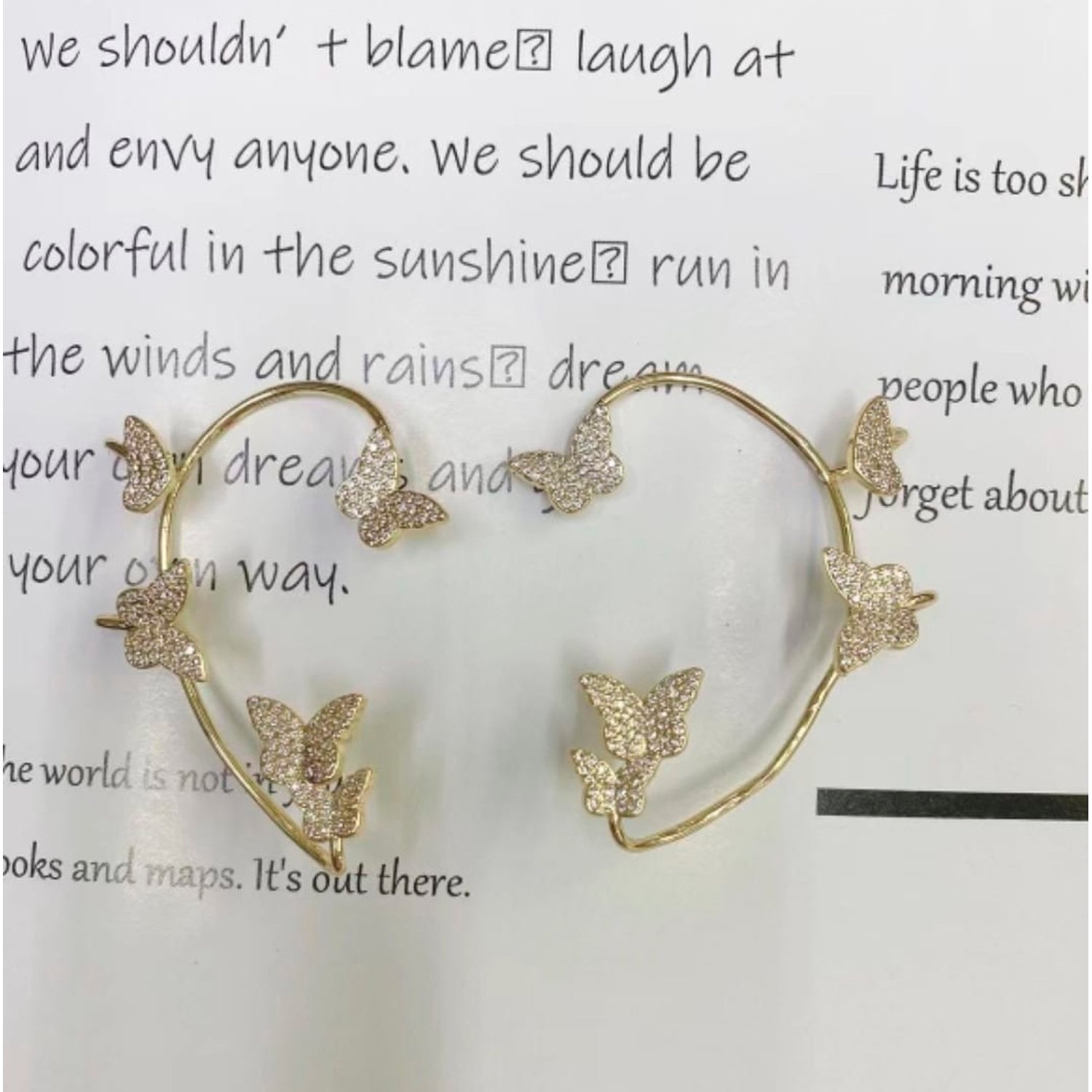 Liebeskind Berlino Orecchino A Cuore Con Ear Cuff: Gioiello In Acciaio Inox Oro, Design Grafico Moderno, Regalo Per Lei, Confezione Originale