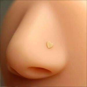 Piercing de corazon para nariz de oro 14k