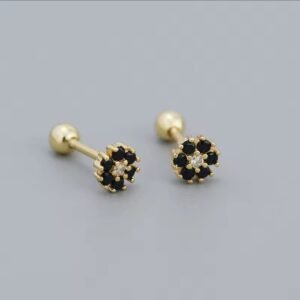Piercing de plata (Baño oro) flor