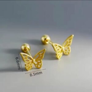 Piercing plata (Baño oro) Mariposa