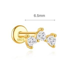 Piercing plata (Baño oro) / Unidad