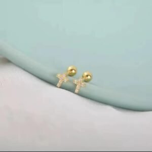 Piercing plata (Baño oro) Cruz