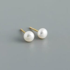 Piercing de plata (Baño oro) Perlas