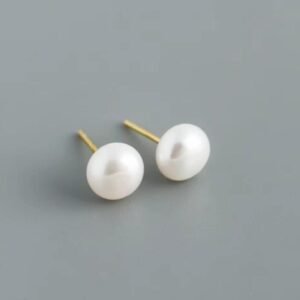 Piercing de plata (Baño oro) Perlas