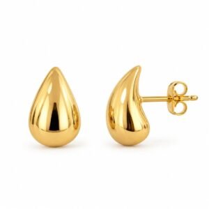 Aritos dorados en forma de gota