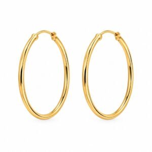 Aritos de argolla ovalada delgada dorados