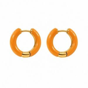 Argollas color caramelo con detalles dorados