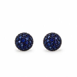 Aritos pequeños azul oscuro con circonias