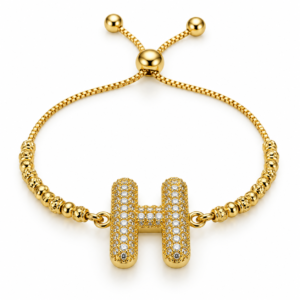 Pulsera ajustable con inicial H