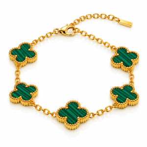 Pulsera de cadena con tréboles verdes