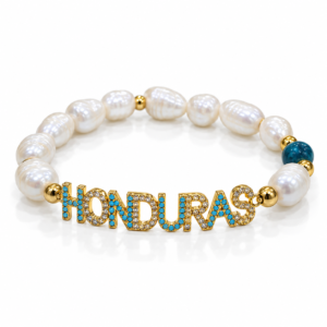 Pulsera blanca con letras Honduras