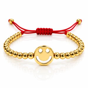 Pulsera roja con carita sonriente