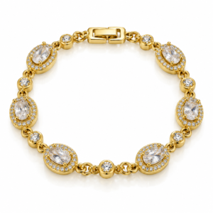 Pulsera dorada con detalles ovalados