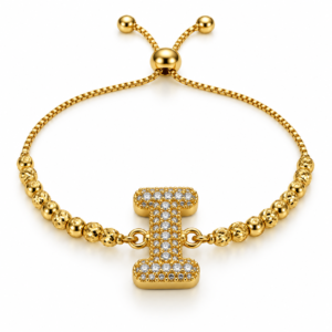Pulsera ajustable con inicial I