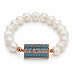 Pulsera blanca con bandera de Honduras