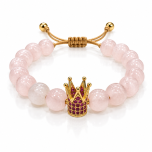 Pulsera rosa con corona