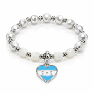 Pulsera blanca con corazón de Honduras