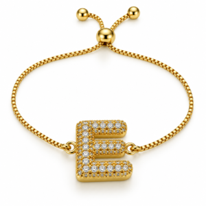 Pulsera ajustable con inicial E