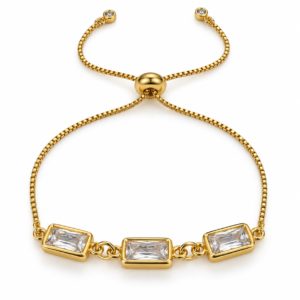 Pulsera ajustable con tres rectángulos claros
