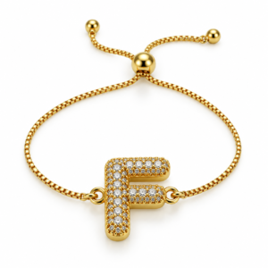 Pulsera ajustable con inicial F