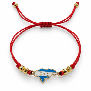 Pulsera roja con mapa de Honduras