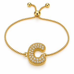 Pulsera ajustable con inicial C