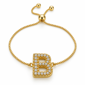 Pulsera ajustable con inicial B