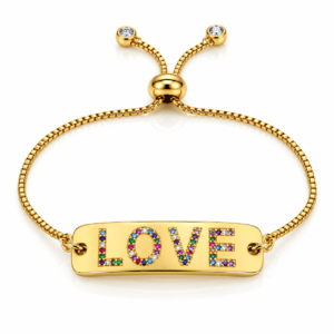 Pulsera ajustable con placa LOVE