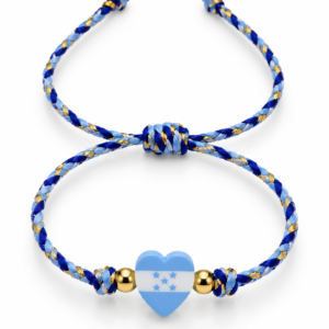Pulsera trenzada con corazón de Honduras