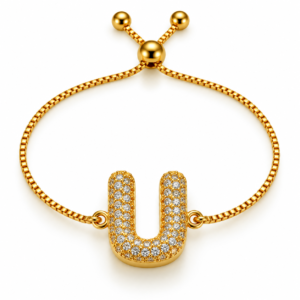 Pulsera ajustable con inicial U