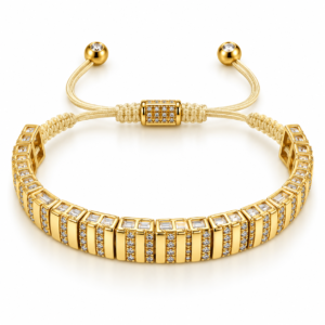 Pulsera dorada de banda segmentada
