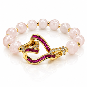 Pulsera rosa con serpiente decorada