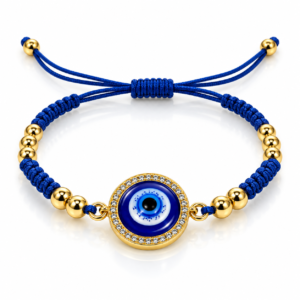 Pulsera azul con ojo circular