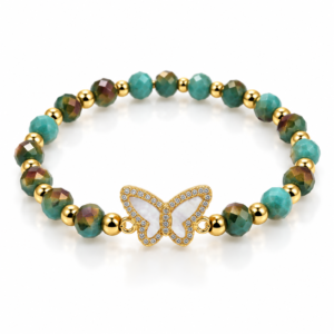 Pulsera turquesa con mariposa