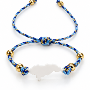 Pulsera trenzada con mapa blanco