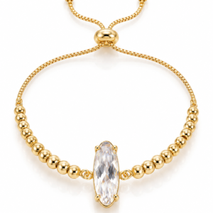 Pulsera ajustable con detalle alargado claro
