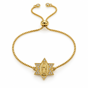 Pulsera dorada con estrella religiosa