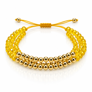 Pulsera amarilla de tres hileras