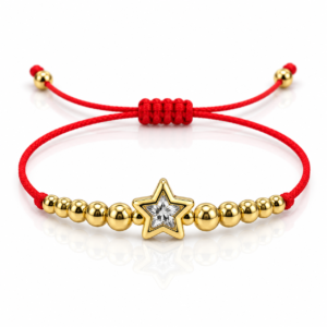 Pulsera roja con estrella central