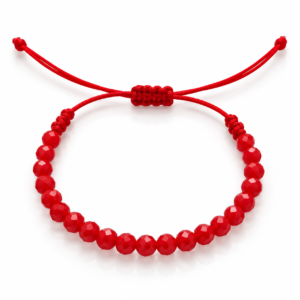 Pulsera roja de cuentas facetadas