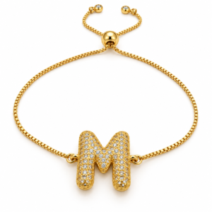Pulsera ajustable con inicial M