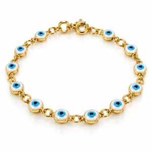 Pulsera de cadena con pequeños ojos azules