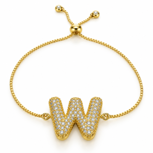 Pulsera ajustable con inicial W