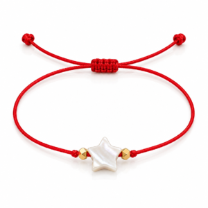 Pulsera roja con estrella blanca