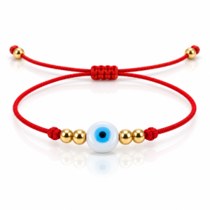 Pulsera roja con ojo celeste