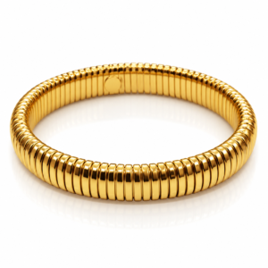 Pulsera dorada de banda acanalada