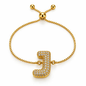 Pulsera ajustable con inicial J