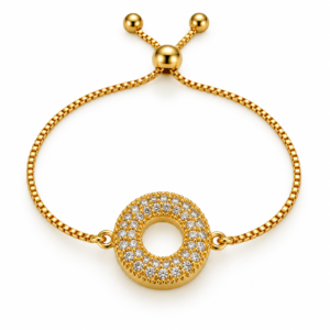 Pulsera ajustable con inicial O