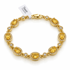Pulsera dorada con óvalos amarillos